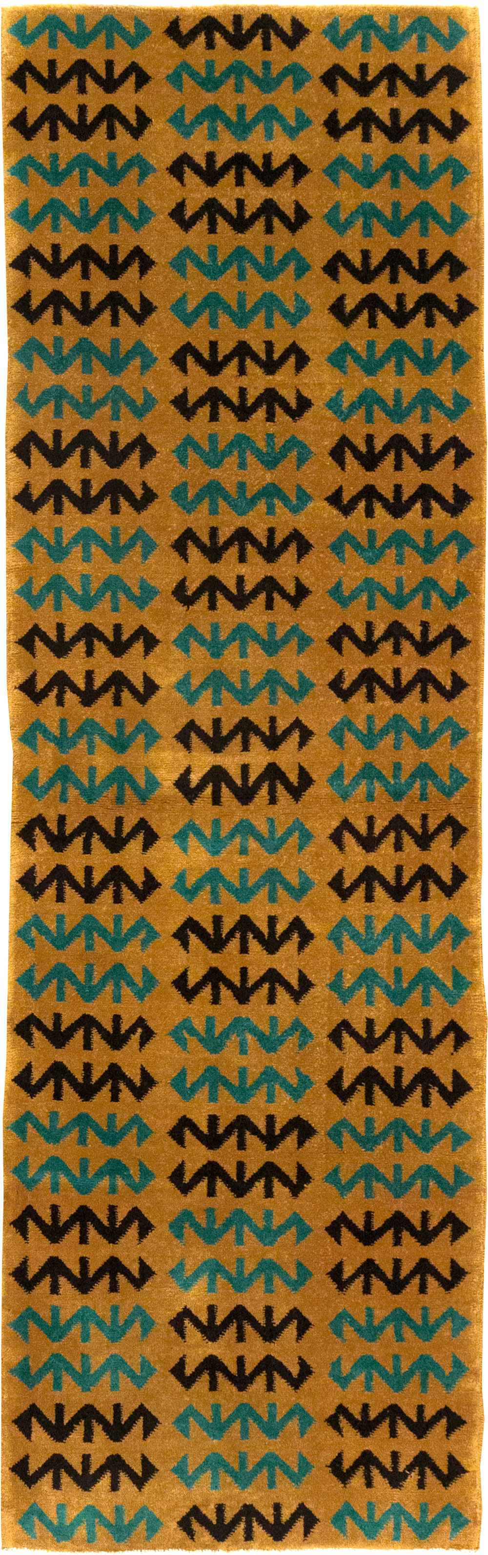 Vintage Turkish Art Deco Style Small Runner, No.31113 - Galerie Shabab