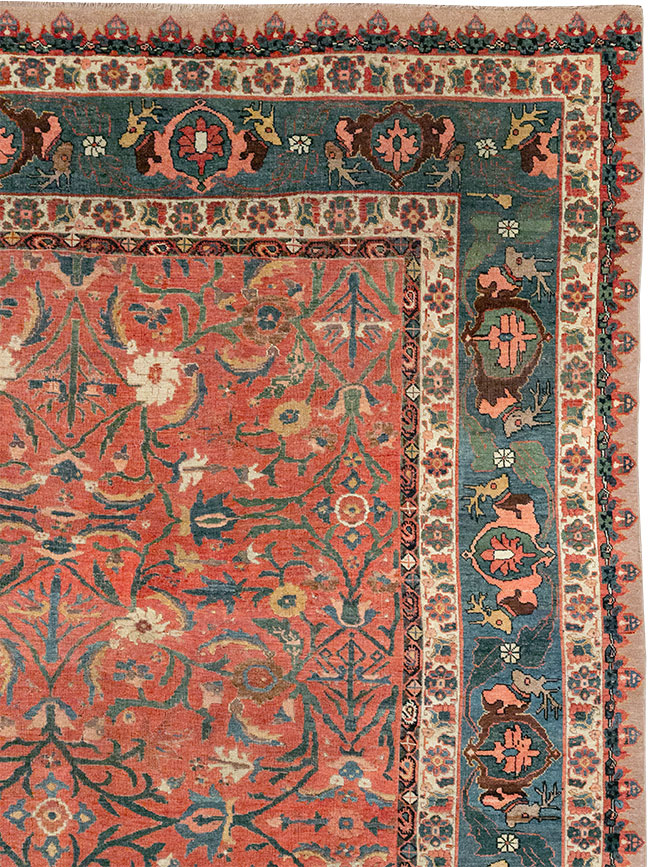 Antique Persian Bidjar Large Room Size Carpet, No.31133 - Galerie Shabab