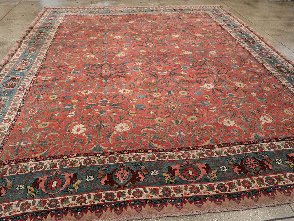 Antique Persian Bidjar Large Room Size Carpet, No.31133 - Galerie Shabab