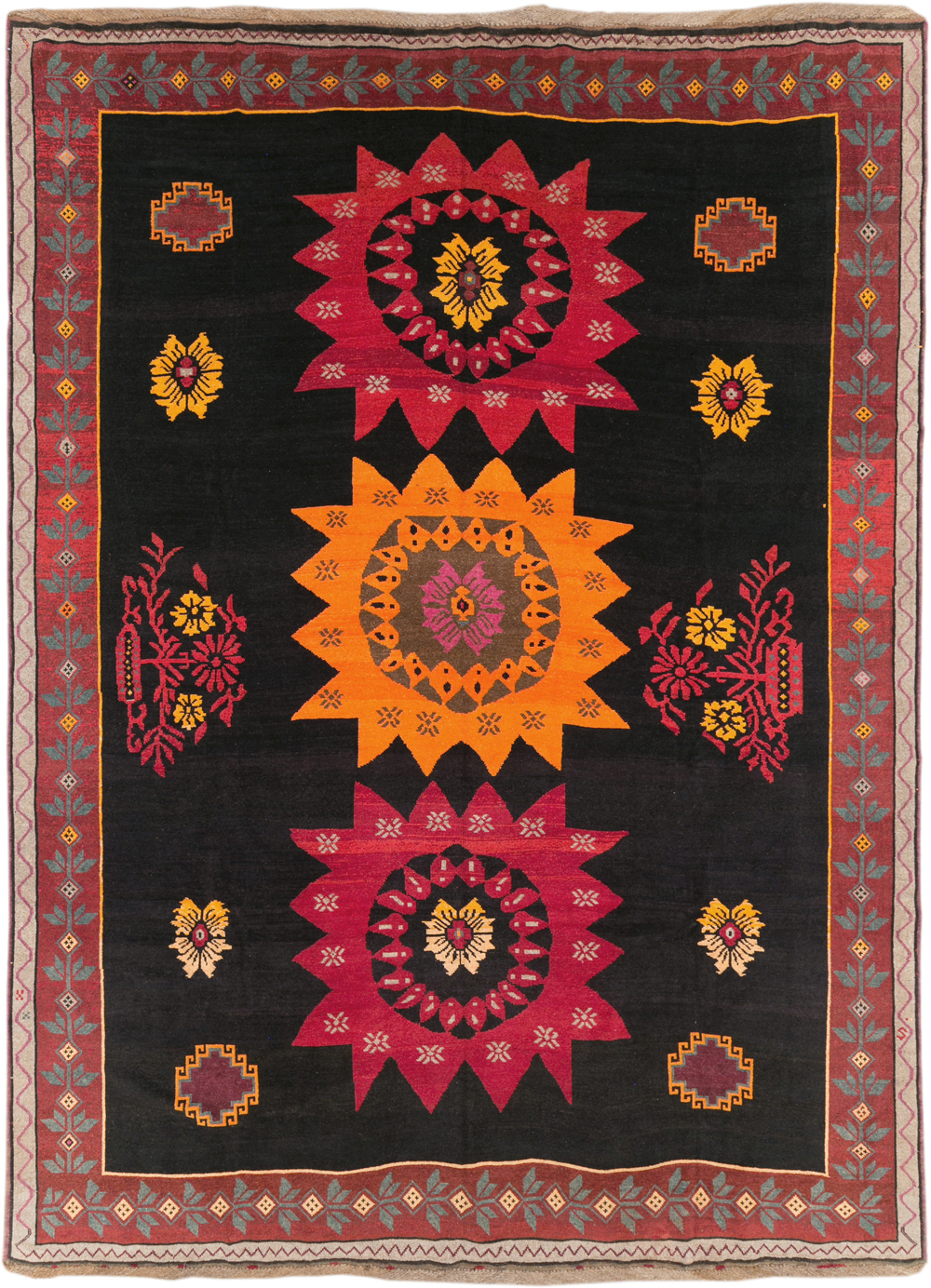 Vintage Turkish Anatolian Large Tribal Room Size Carpet, No.31139 - Galerie Shabab