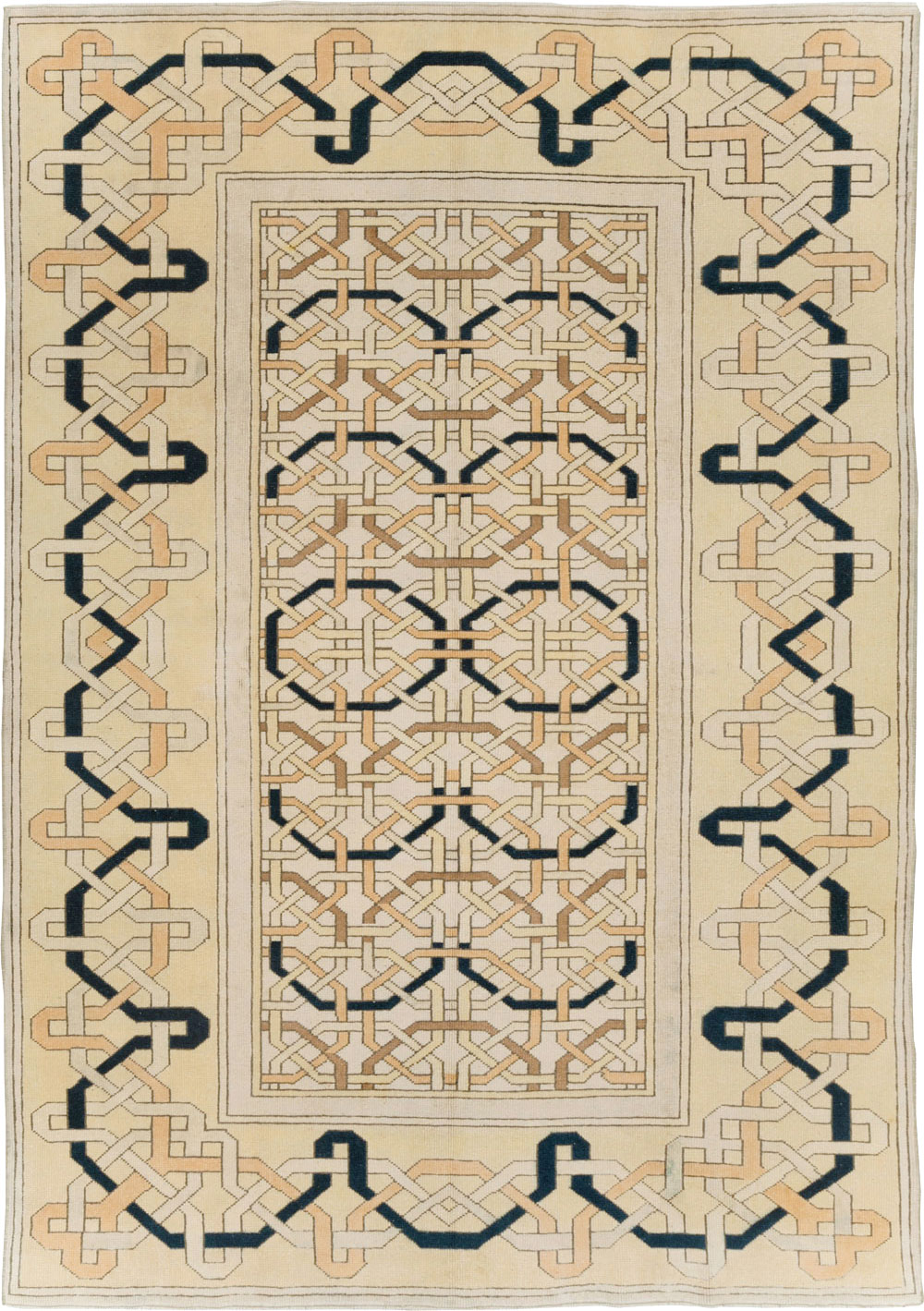 Vintage Turkish Anatolian Art Deco Style Accent Rug, No.31142 - Galerie Shabab