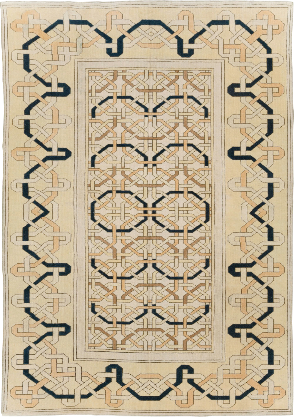 Vintage Turkish Anatolian Art Deco Style Accent Rug, No.31142 - Galerie Shabab