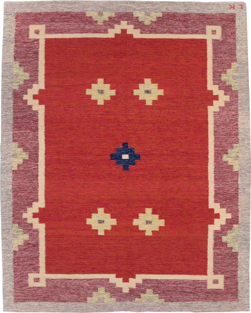 Vintage Swedish Flatweave Kilim Room Size Carpet, No.31149 - Galerie Shabab