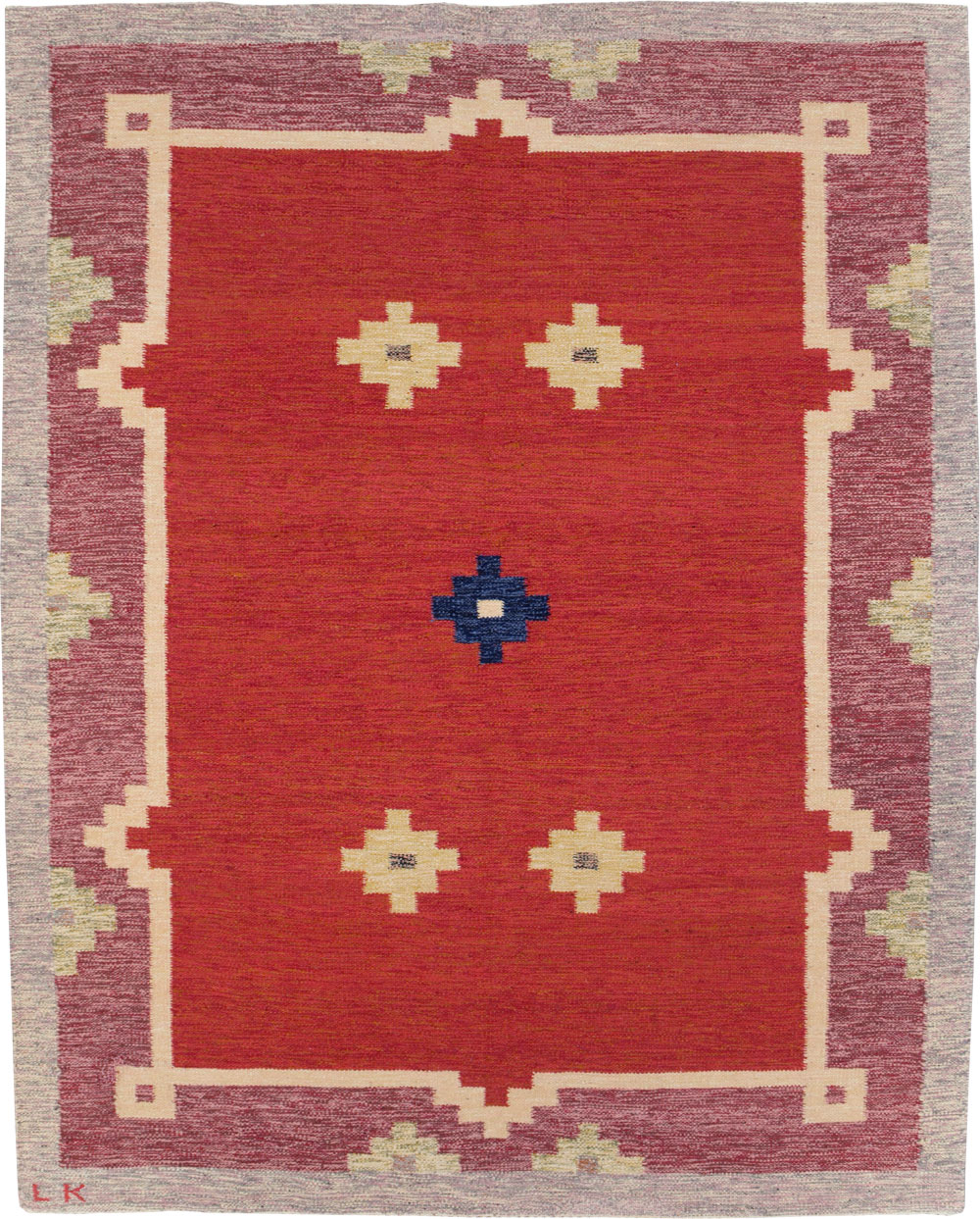 Vintage Swedish Flatweave Kilim Room Size Carpet, No.31149 - Galerie Shabab
