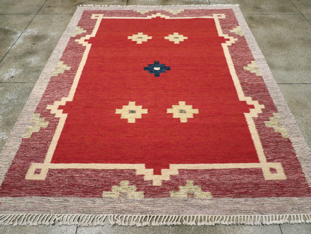 Vintage Swedish Flatweave Kilim Room Size Carpet, No.31149 - Galerie Shabab