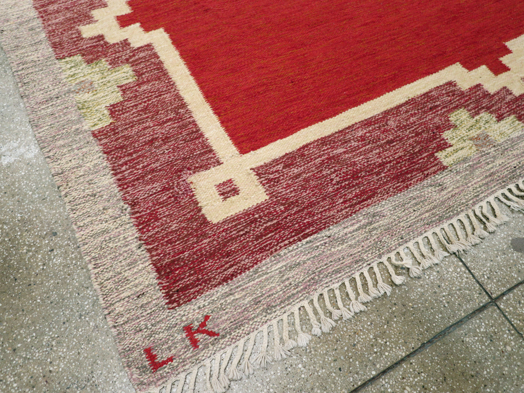 Vintage Swedish Flatweave Kilim Room Size Carpet, No.31149 - Galerie Shabab