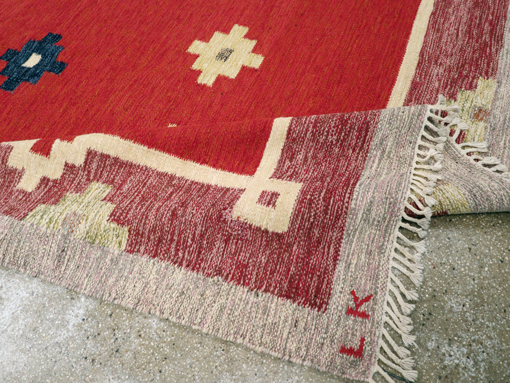 Vintage Swedish Flatweave Kilim Room Size Carpet, No.31149 - Galerie Shabab