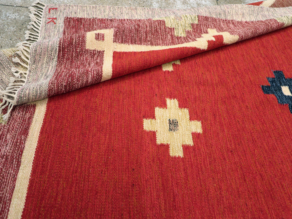 Vintage Swedish Flatweave Kilim Room Size Carpet, No.31149 - Galerie Shabab