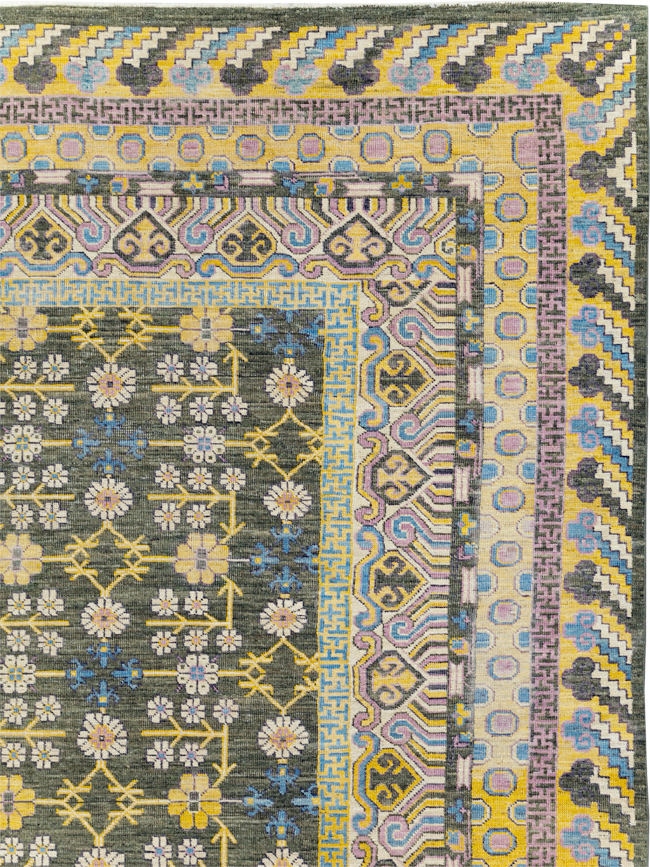 Contemporary East Turkestan Khotan Room Size Carpet, No.31157 - Galerie Shabab
