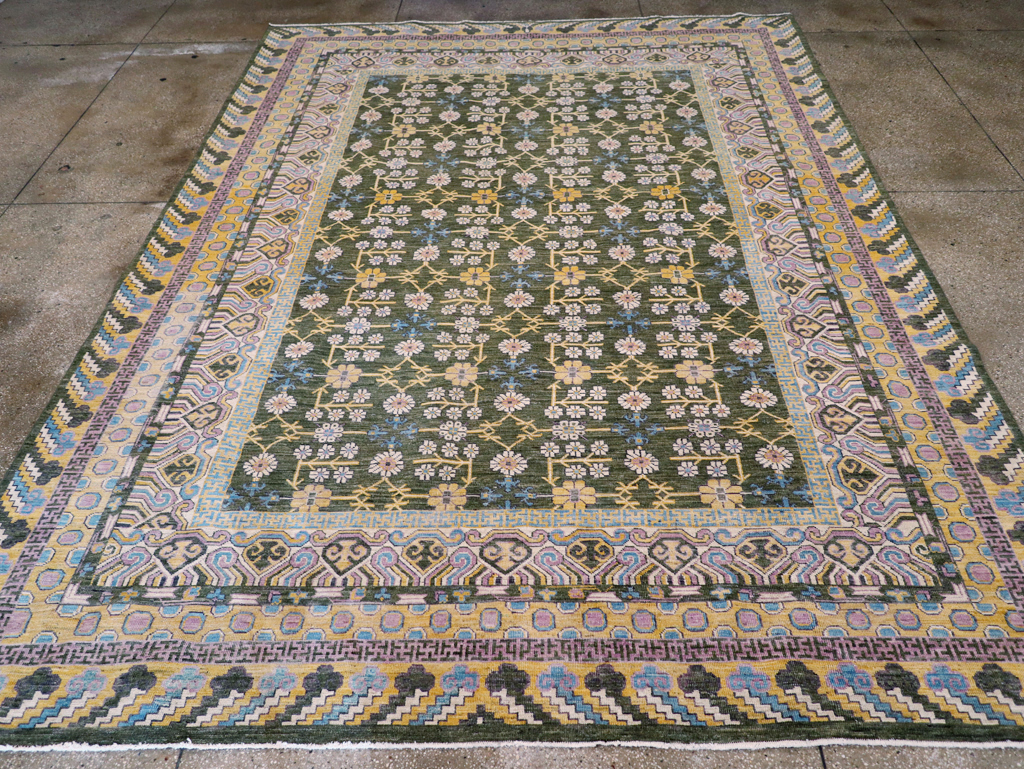 Contemporary East Turkestan Khotan Room Size Carpet, No.31157 - Galerie Shabab