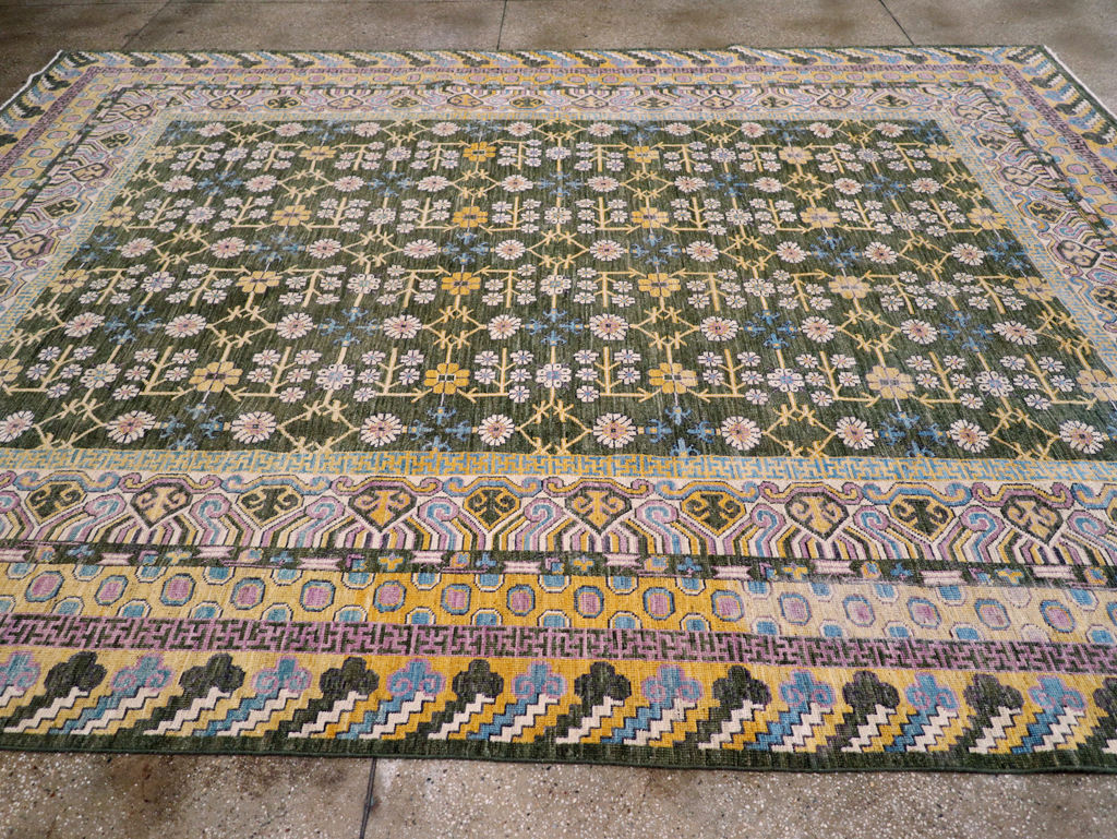 Contemporary East Turkestan Khotan Room Size Carpet, No.31157 - Galerie Shabab