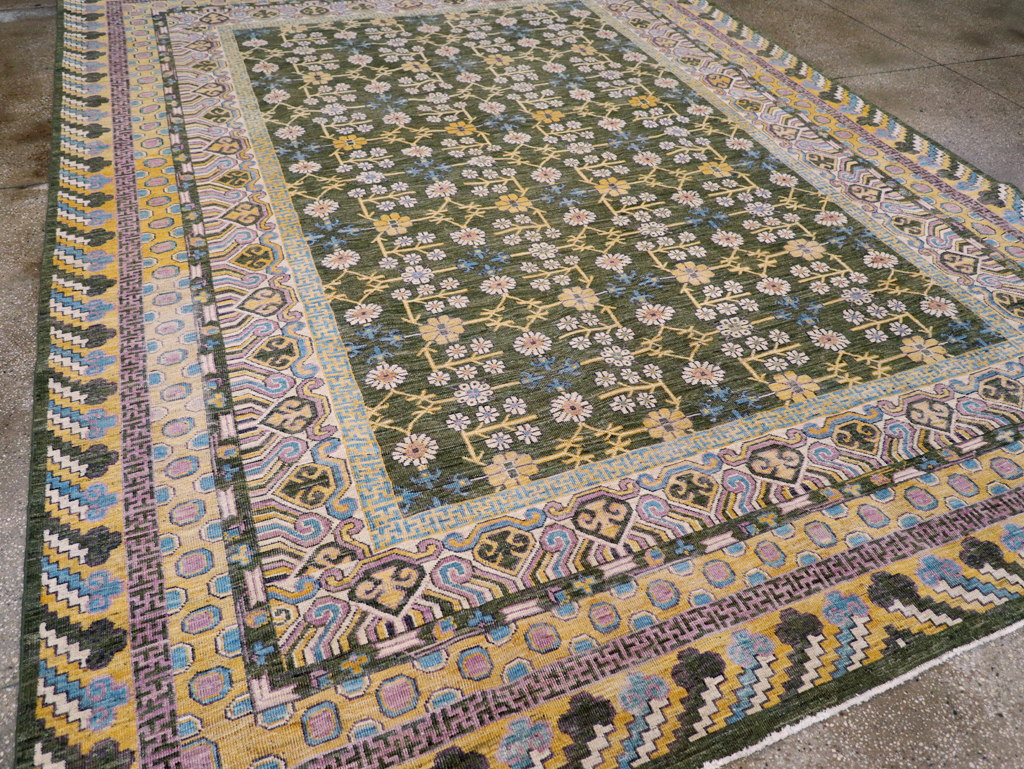 Contemporary East Turkestan Khotan Room Size Carpet, No.31157 - Galerie Shabab