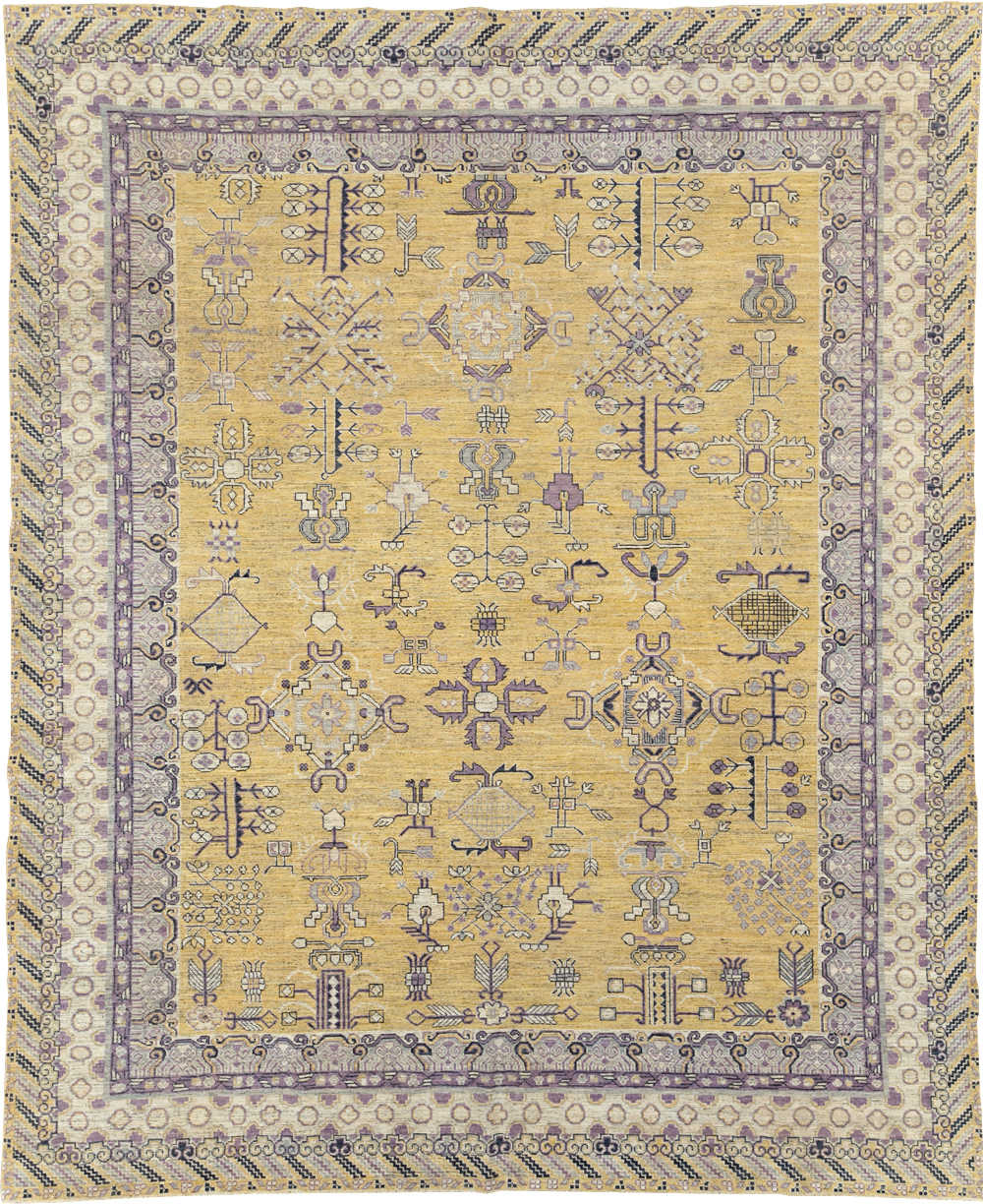 Contemporary East Turkestan Khotan Room Size Carpet, No.31159 - Galerie Shabab
