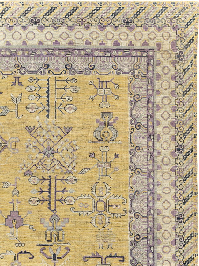 Contemporary East Turkestan Khotan Room Size Carpet, No.31159 - Galerie Shabab
