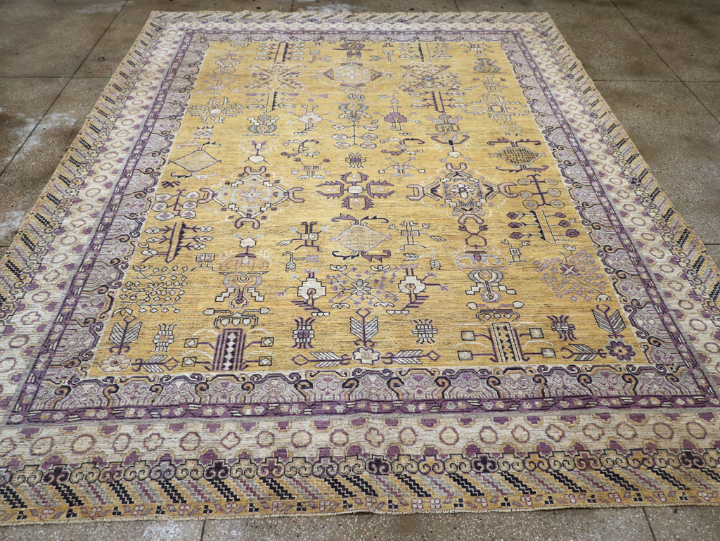 Contemporary East Turkestan Khotan Room Size Carpet, No.31159 - Galerie Shabab