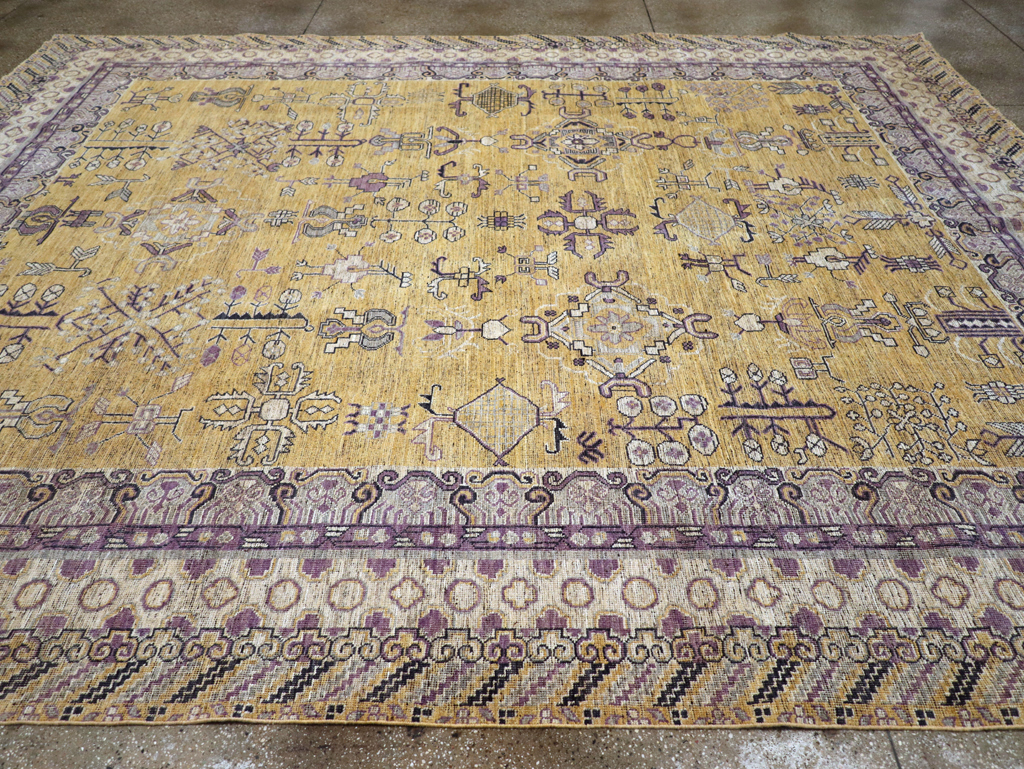 Contemporary East Turkestan Khotan Room Size Carpet, No.31159 - Galerie Shabab