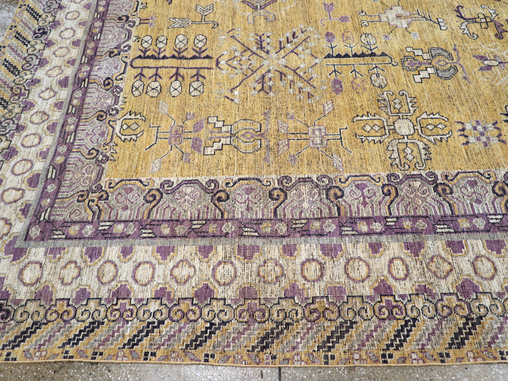 Contemporary East Turkestan Khotan Room Size Carpet, No.31159 - Galerie Shabab