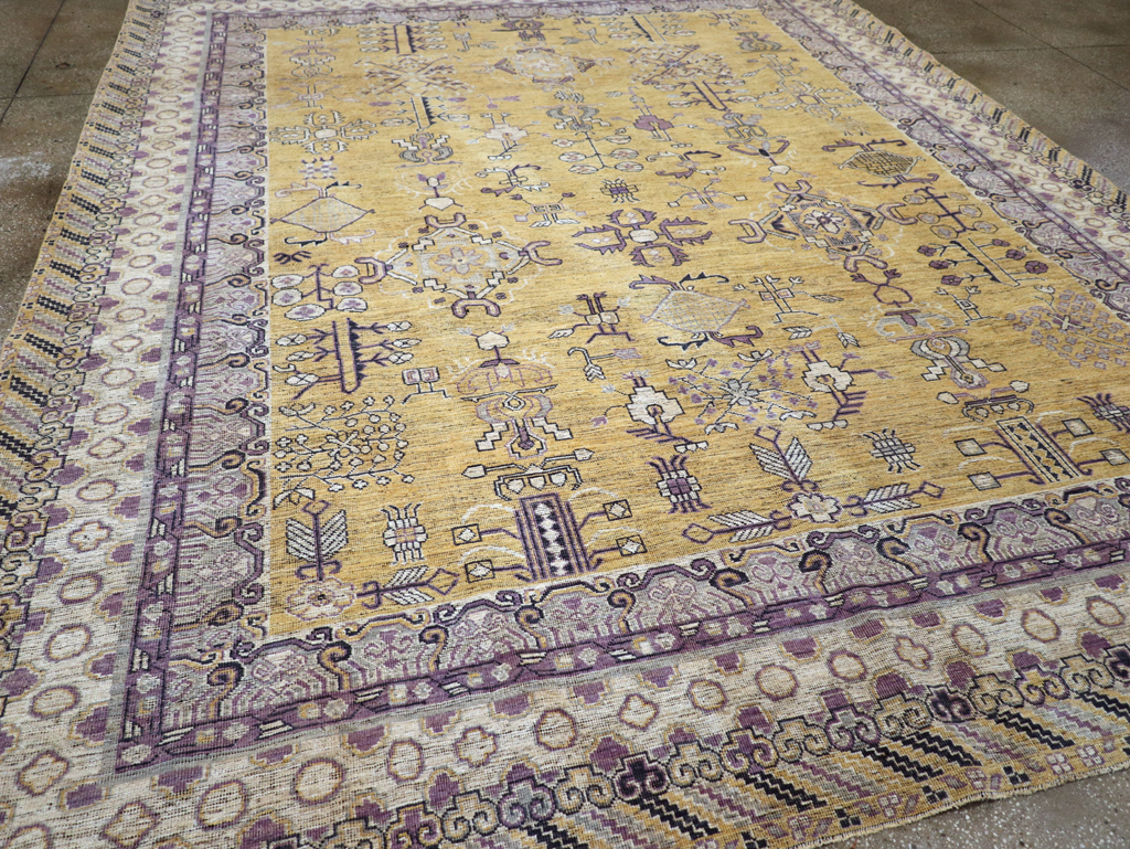 Contemporary East Turkestan Khotan Room Size Carpet, No.31159 - Galerie Shabab