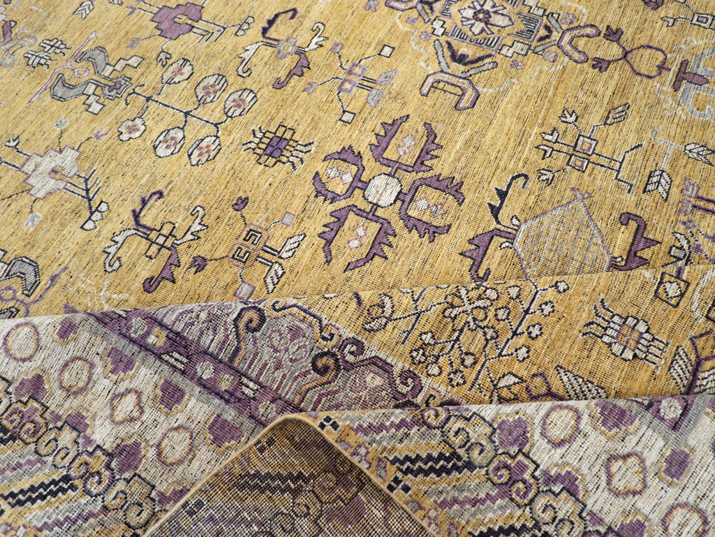 Contemporary East Turkestan Khotan Room Size Carpet, No.31159 - Galerie Shabab