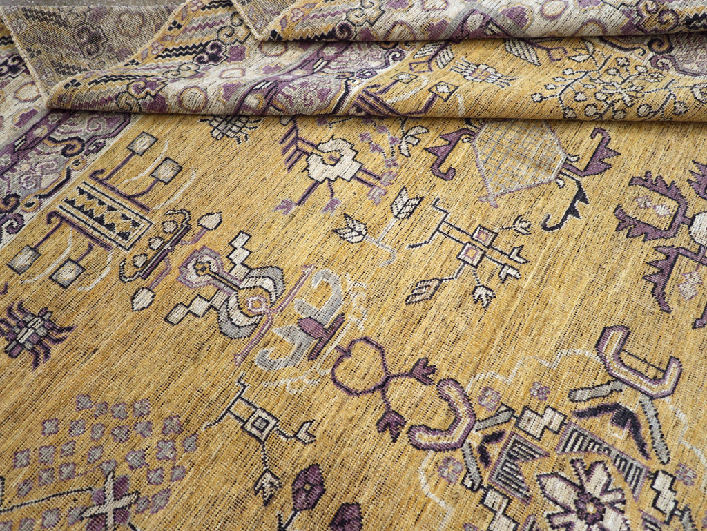 Contemporary East Turkestan Khotan Room Size Carpet, No.31159 - Galerie Shabab