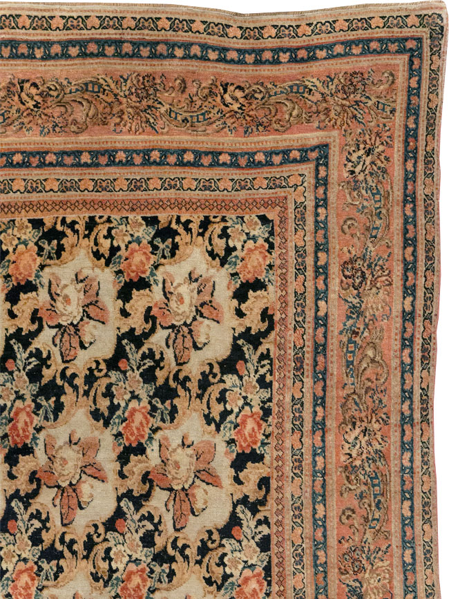 European Inspired Antique Persian Gol Farang Bidjar Gallery Carpet, No.31163 - Galerie Shabab
