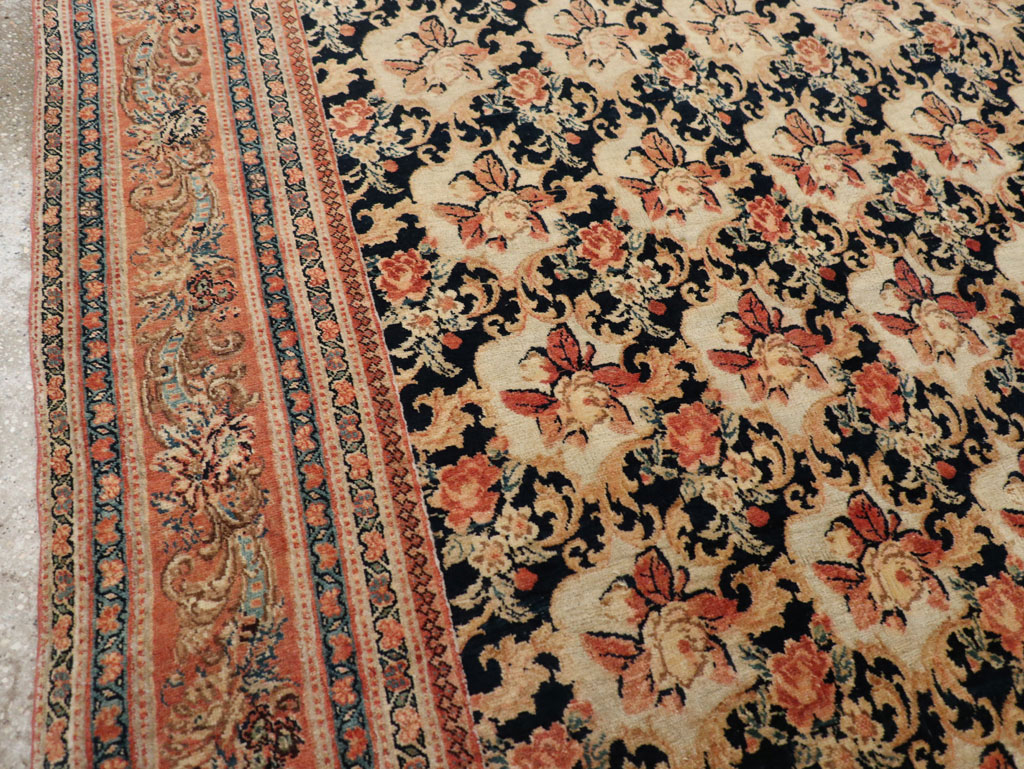European Inspired Antique Persian Gol Farang Bidjar Gallery Carpet, No.31163 - Galerie Shabab