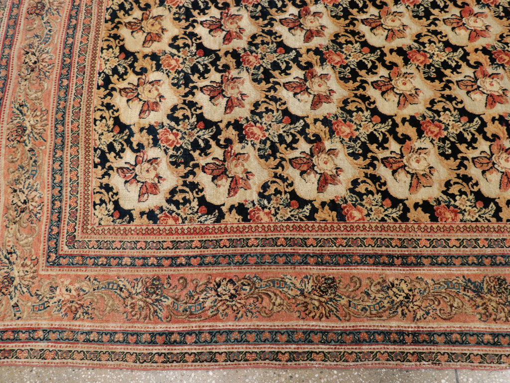 European Inspired Antique Persian Gol Farang Bidjar Gallery Carpet, No.31163 - Galerie Shabab