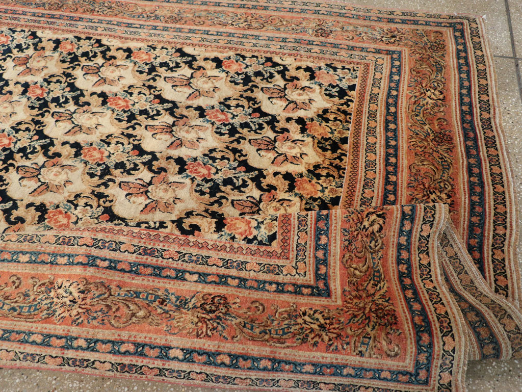 European Inspired Antique Persian Gol Farang Bidjar Gallery Carpet, No.31163 - Galerie Shabab