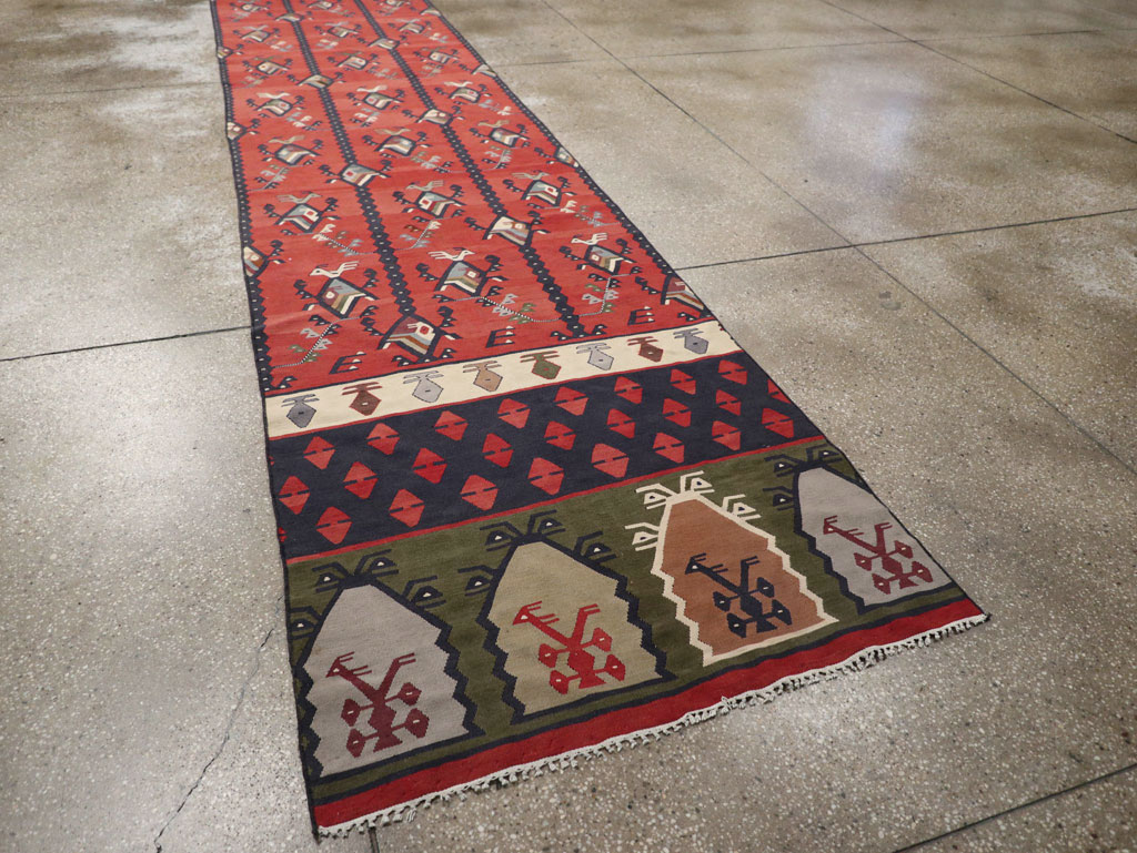 Vintage Turkish Sarkoy Kilim Long Runner, No.31169 - Galerie Shabab