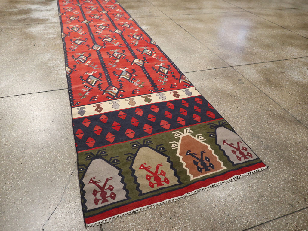 Vintage Turkish Sarkoy Kilim Long Runner, No.31169 - Galerie Shabab