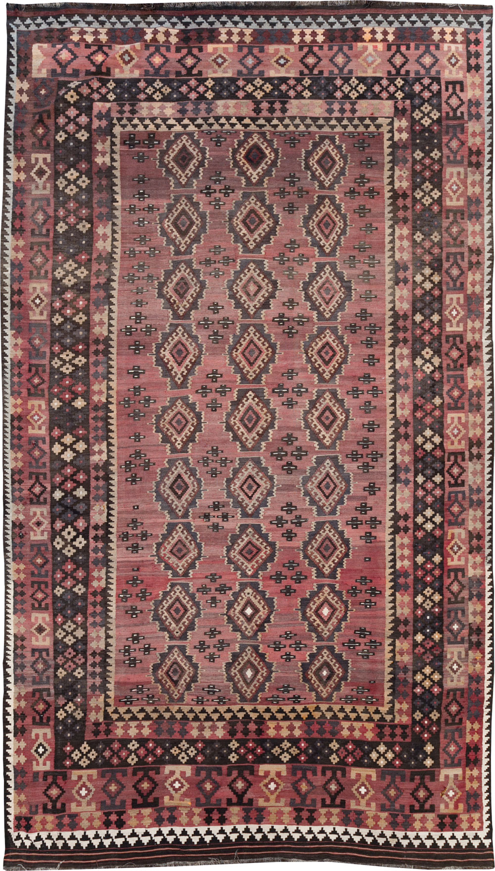 Vintage Afghan Flatweave Kilim Large Room Size Carpet, No.31179 - Galerie Shabab