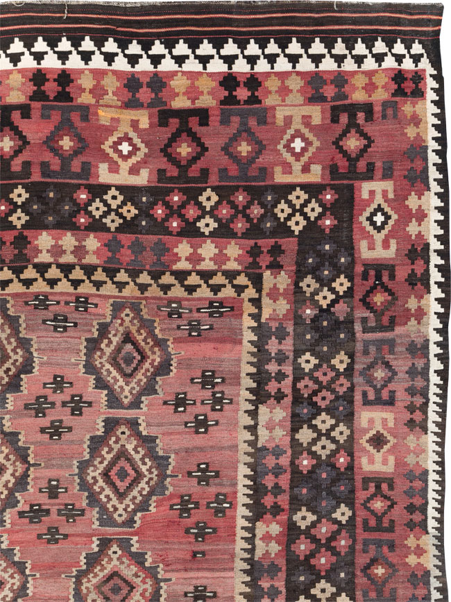 Vintage Afghan Flatweave Kilim Large Room Size Carpet, No.31179 - Galerie Shabab