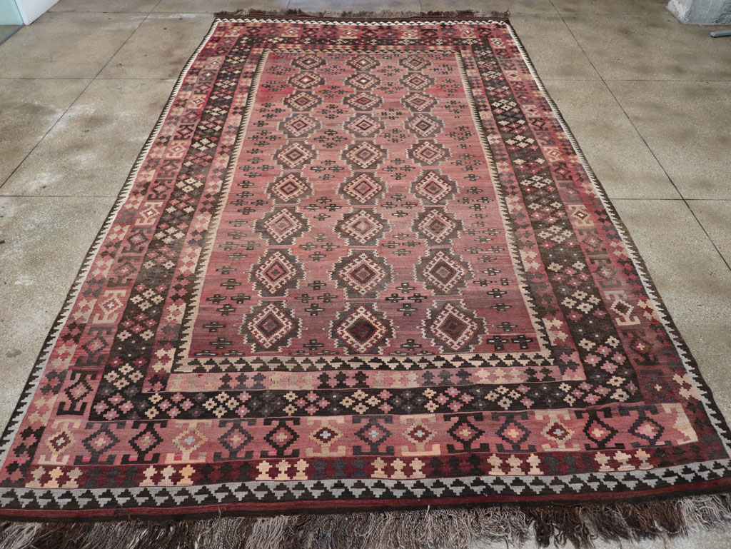Vintage Afghan Flatweave Kilim Large Room Size Carpet, No.31179 - Galerie Shabab