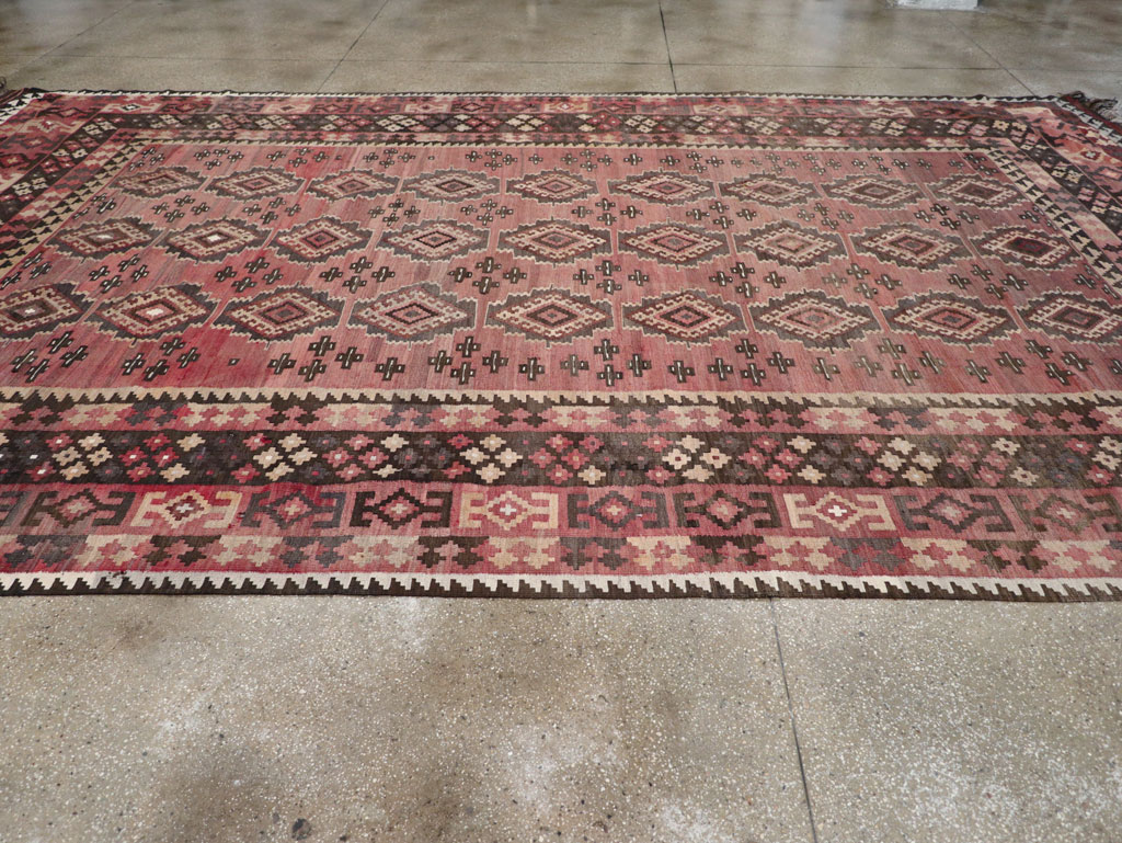 Vintage Afghan Flatweave Kilim Large Room Size Carpet, No.31179 - Galerie Shabab