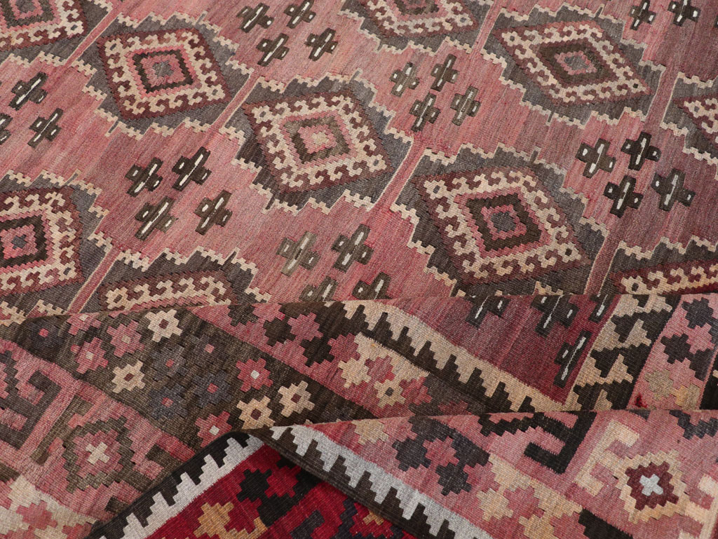 Vintage Afghan Flatweave Kilim Large Room Size Carpet, No.31179 - Galerie Shabab