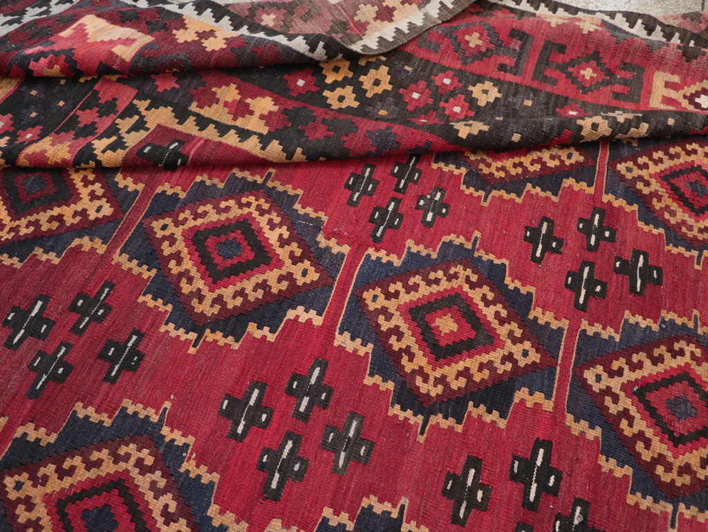 Vintage Afghan Flatweave Kilim Large Room Size Carpet, No.31179 - Galerie Shabab