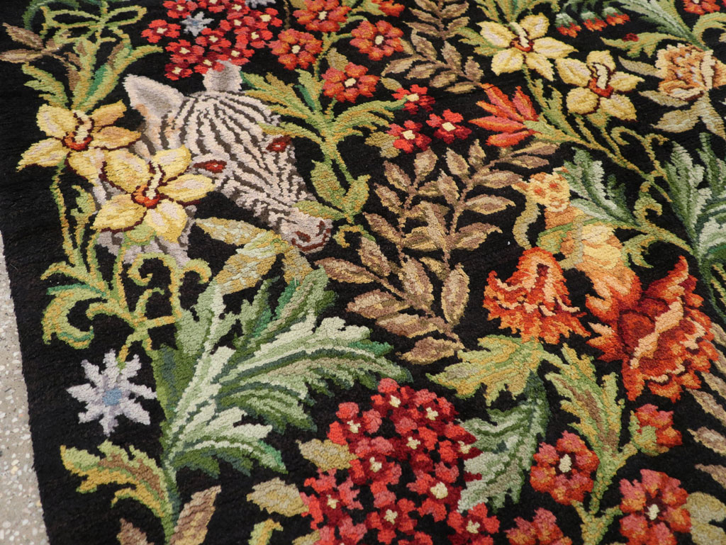 Vintage Portuguese Savonnerie Pictorial Accent Rug, No.31180 - Galerie Shabab
