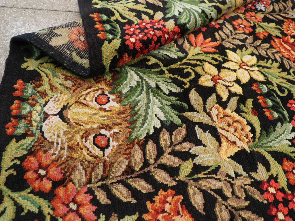 Vintage Portuguese Savonnerie Pictorial Accent Rug, No.31180 - Galerie Shabab