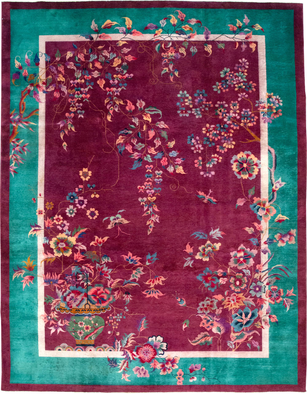 Vintage Chinese Art Deco Room Size Carpet, No.31185 - Galerie Shabab