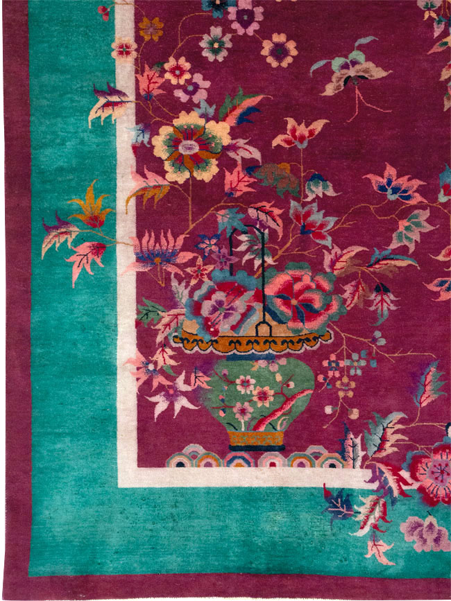 Vintage Chinese Art Deco Room Size Carpet, No.31185 - Galerie Shabab