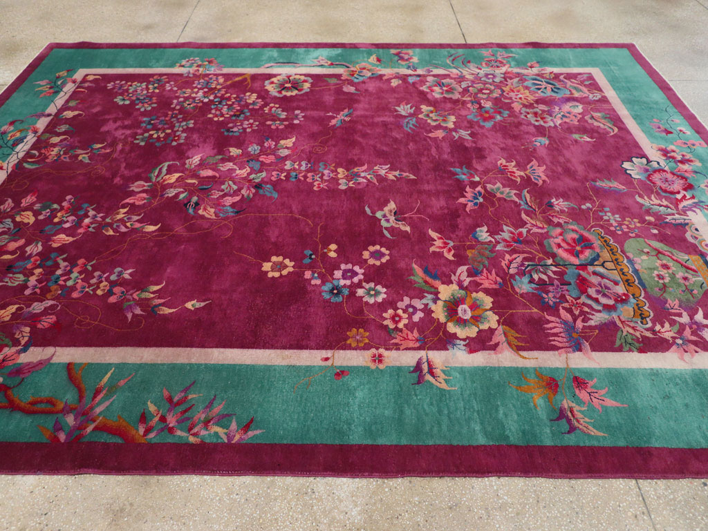 Vintage Chinese Art Deco Room Size Carpet, No.31185 - Galerie Shabab