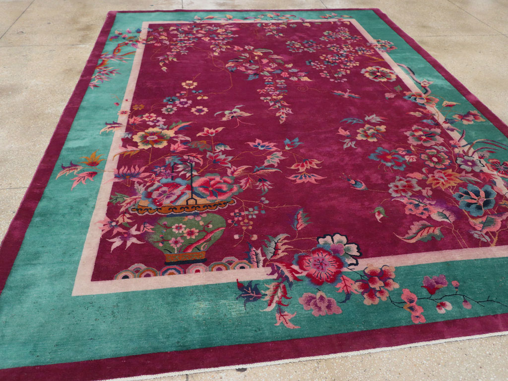 Vintage Chinese Art Deco Room Size Carpet, No.31185 - Galerie Shabab