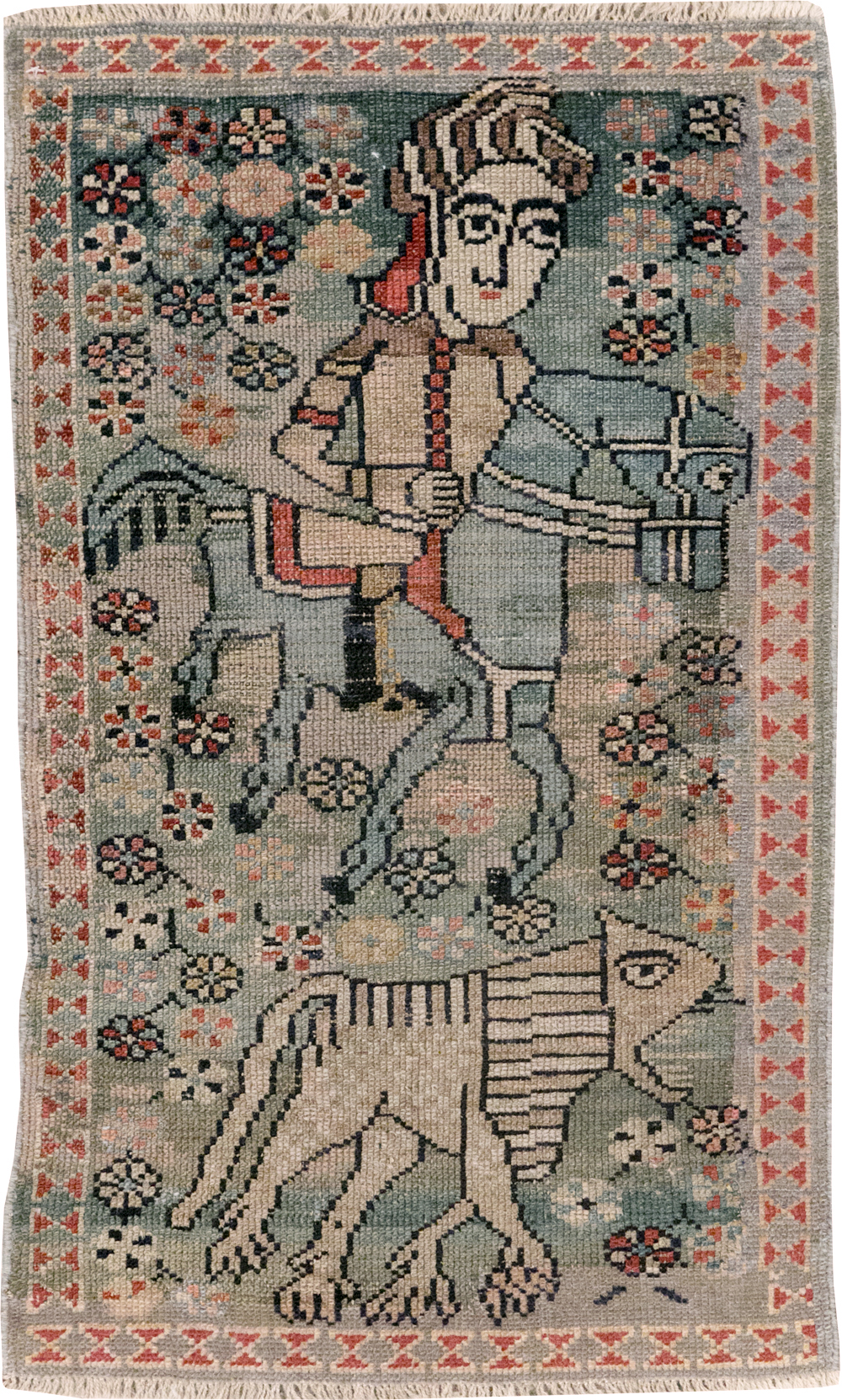 Antique Persian Malayer Pictorial Rug (Pair: 2 of 2), No.31187 - Galerie Shabab