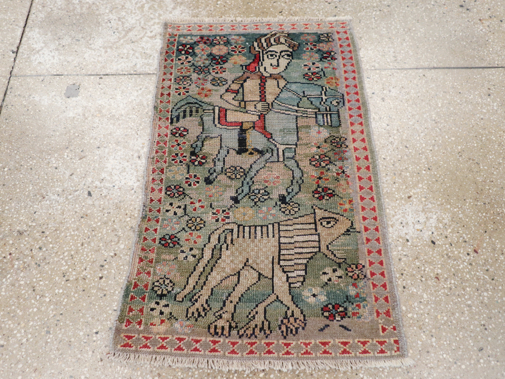 Antique Persian Malayer Pictorial Rug (Pair: 2 of 2), No.31187 - Galerie Shabab