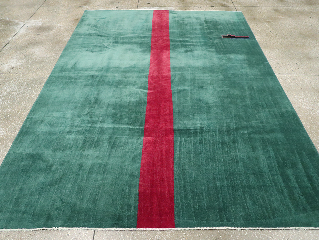 Vintage Turkish Art Deco Style Carpet, No.31189 - Galerie Shabab