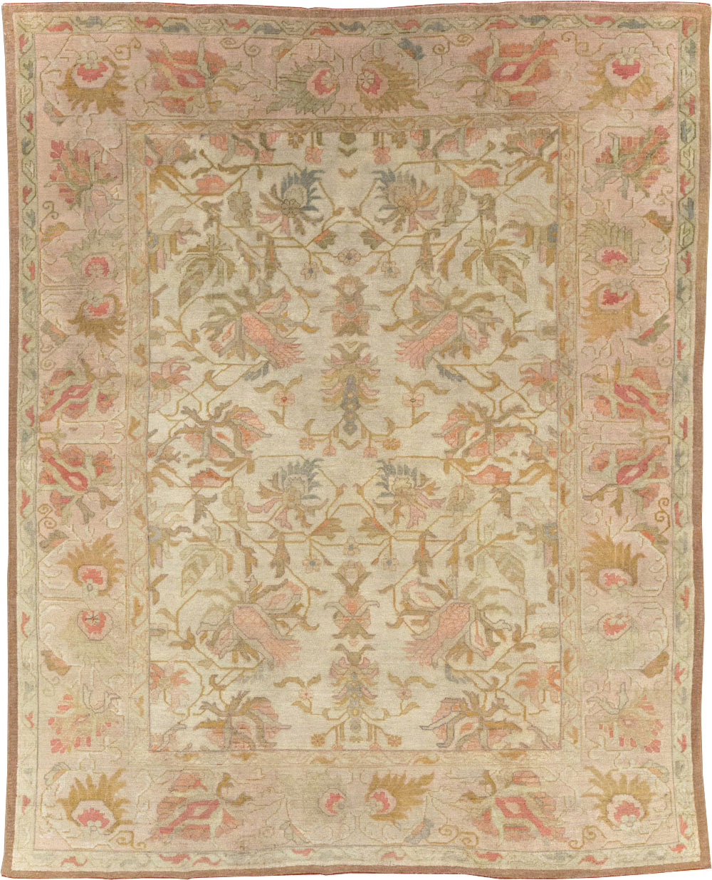 Antique Turkish Oushak Room Size Carpet, No.31192 - Galerie Shabab
