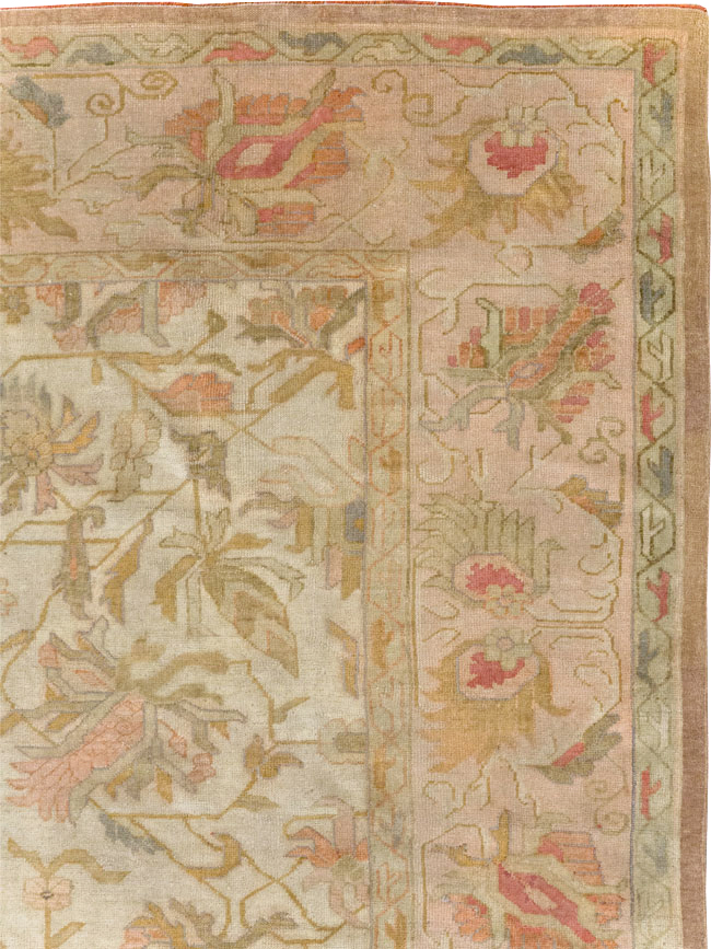 Antique Turkish Oushak Room Size Carpet, No.31192 - Galerie Shabab
