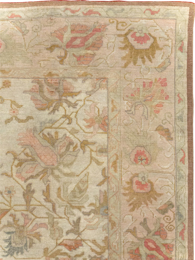 Antique Turkish Oushak Room Size Carpet, No.31192 - Galerie Shabab