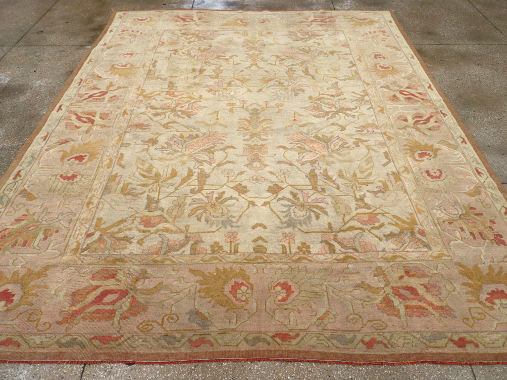 Antique Turkish Oushak Room Size Carpet, No.31192 - Galerie Shabab