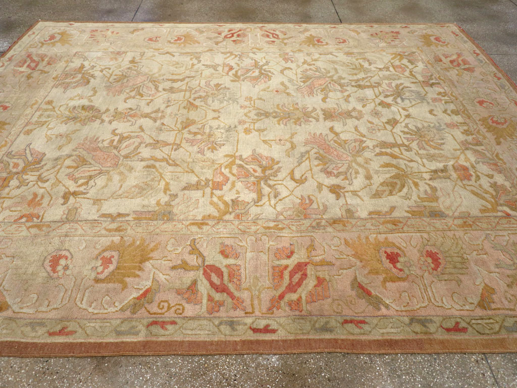 Antique Turkish Oushak Room Size Carpet, No.31192 - Galerie Shabab